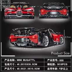 Lin07 Block 008 1/10 Bugatti Chiron Red Version -Chic Toy Shop 0d6d758ae5
