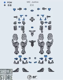 Point Factory Studio PFS02-2 Metal Parts For Bandai MG ZGMF-X09A Justice Gundam -Chic Toy Shop 9916c95103