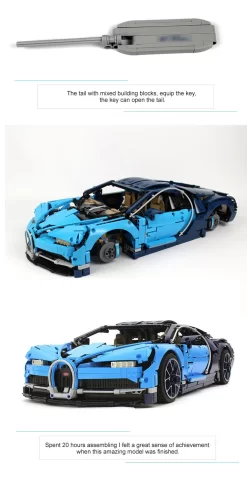 [No Box] Lepin 20086 Bugatti Chiron 42083 4031Pcs Technic Series Blue Version -Chic Toy Shop d8cca835ef